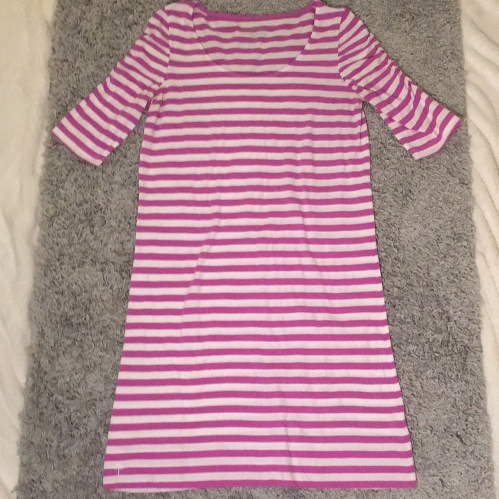 Lilly Pulitzer magenta and white striped dress